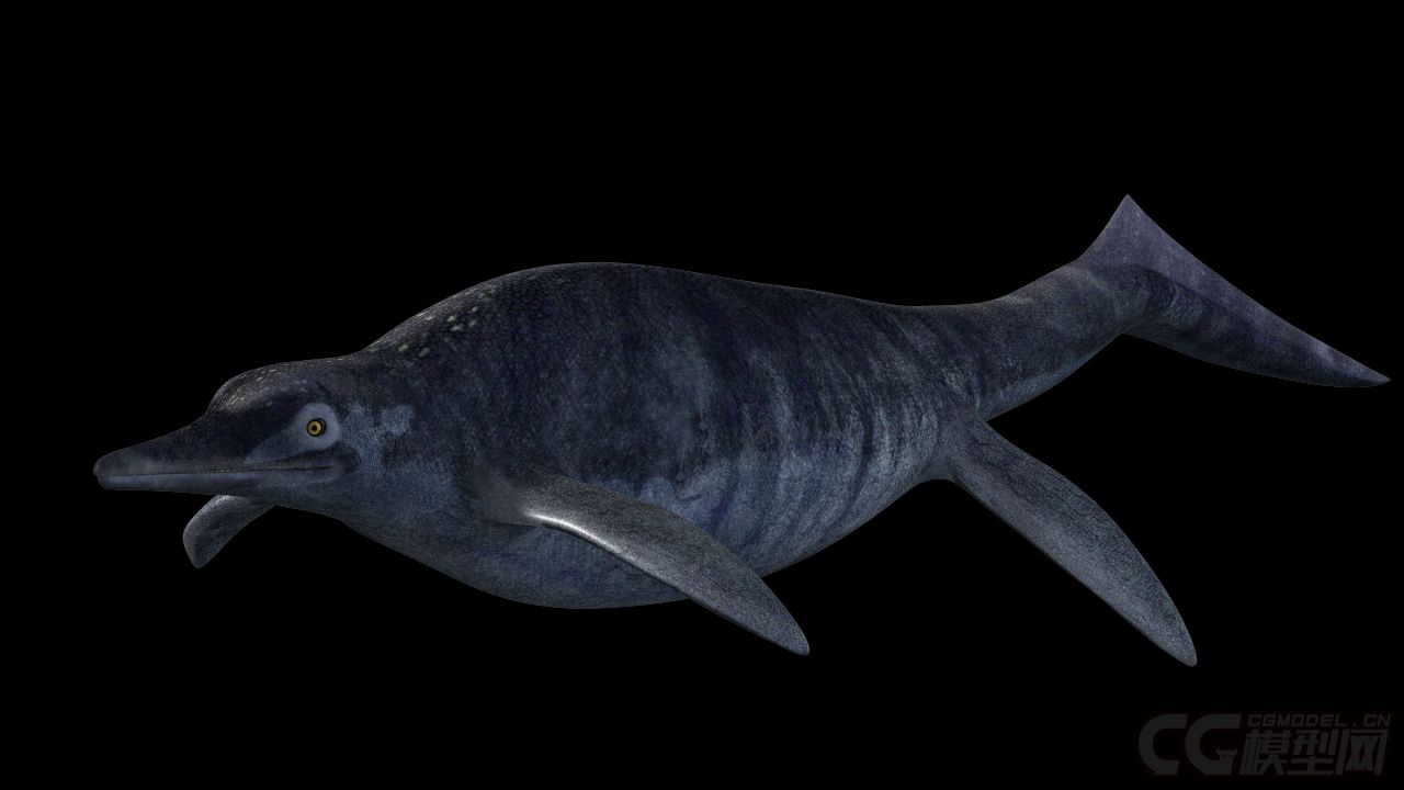影视级别鱼龙(有绑定贴图),侏罗纪恐龙 远古生物 写实恐龙时代动物