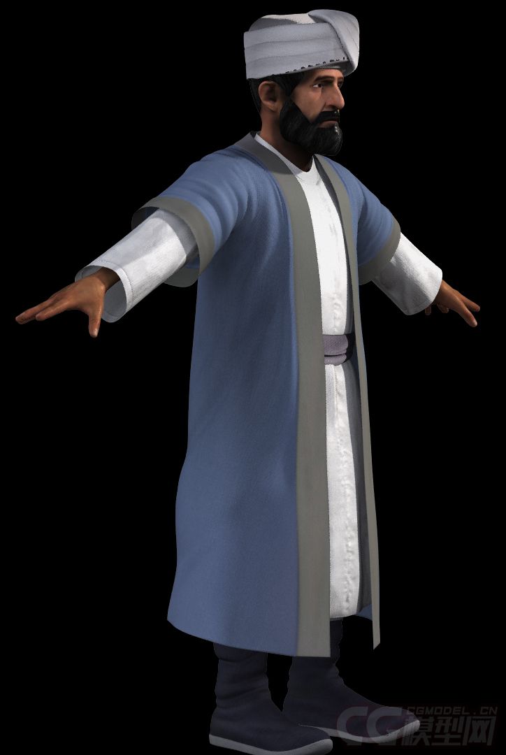 波斯商人,波斯人埃及人,写实外国人 写实老头 写实角色模型,有材质