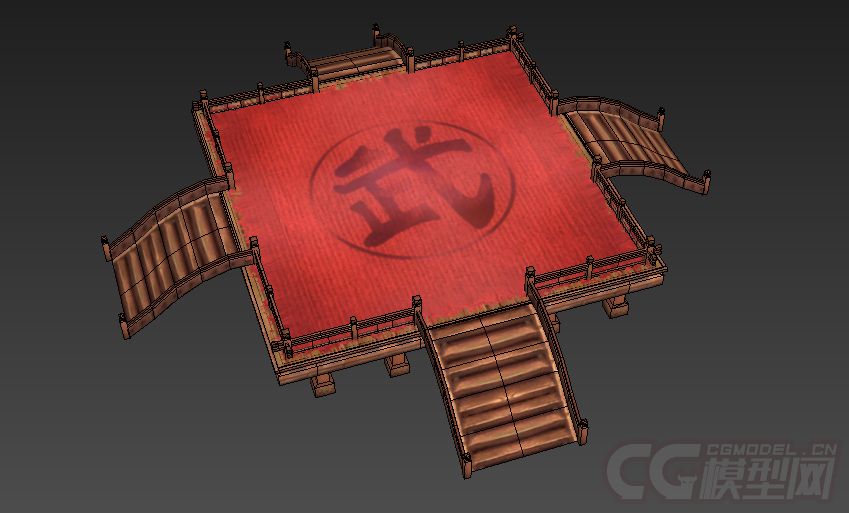 比武场擂台格斗场练武场_神抖抖作品_场景古代场景_cg模型网