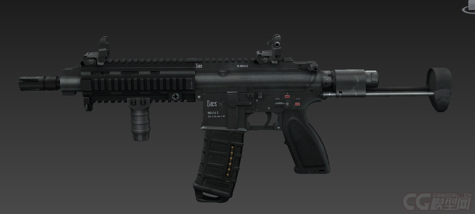 hk416c卡宾枪模型_huasha作品_武器冷兵器_cg模型网