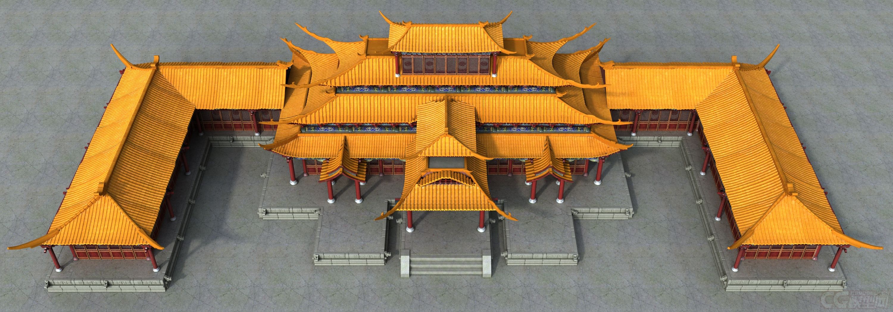 东方建筑-阁楼-皇宫-古建筑-宫殿模型-自然场景模型库-模型下载-cg模型网
