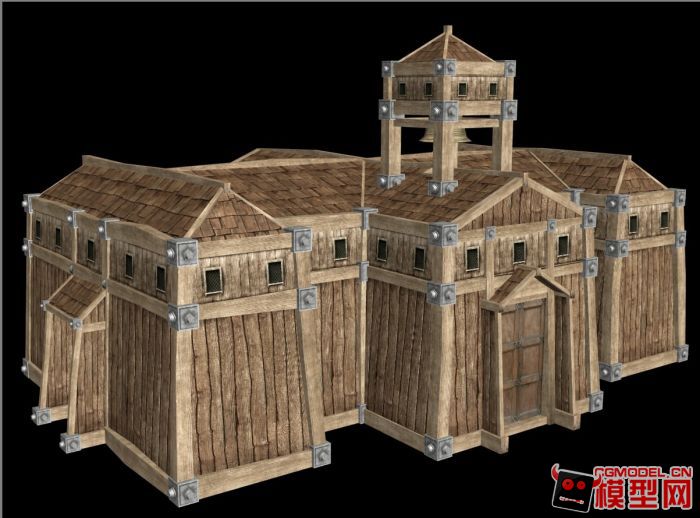 一套中世纪木质军营,带贴图带法线.