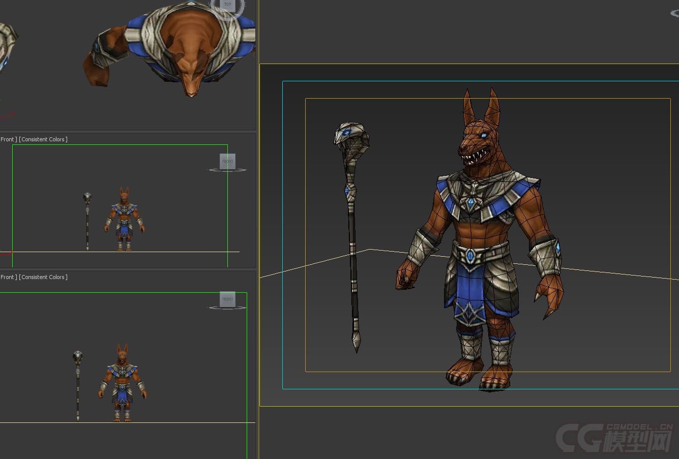 古埃及法老祭司 狗头人 埃及神话亡灵的神豺头人身神
