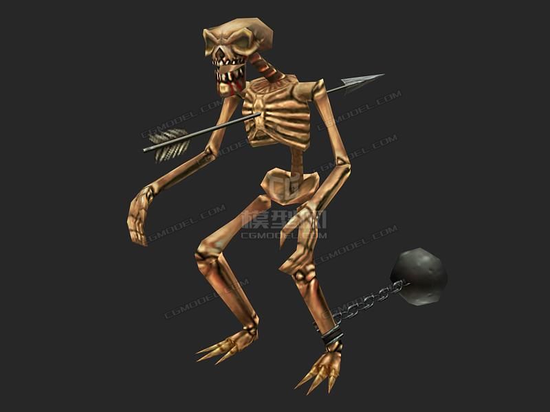 中箭的骷髅战士骷髅士兵骷髅人