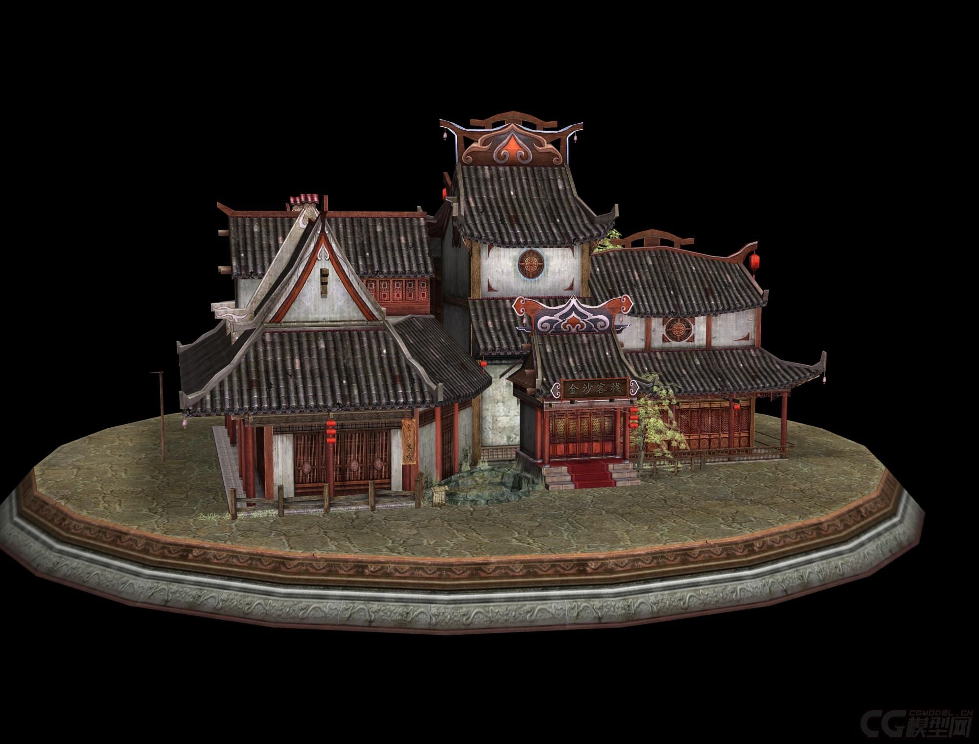 古建游戏场景模型-古代场景模型库-模型下载-cg模型网