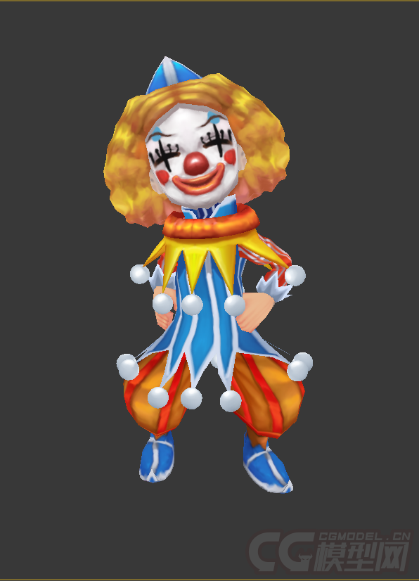 q版小丑,低模免费,绑定贴图
