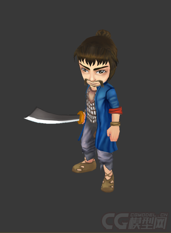 拿刀的男人q版,低模,免费.