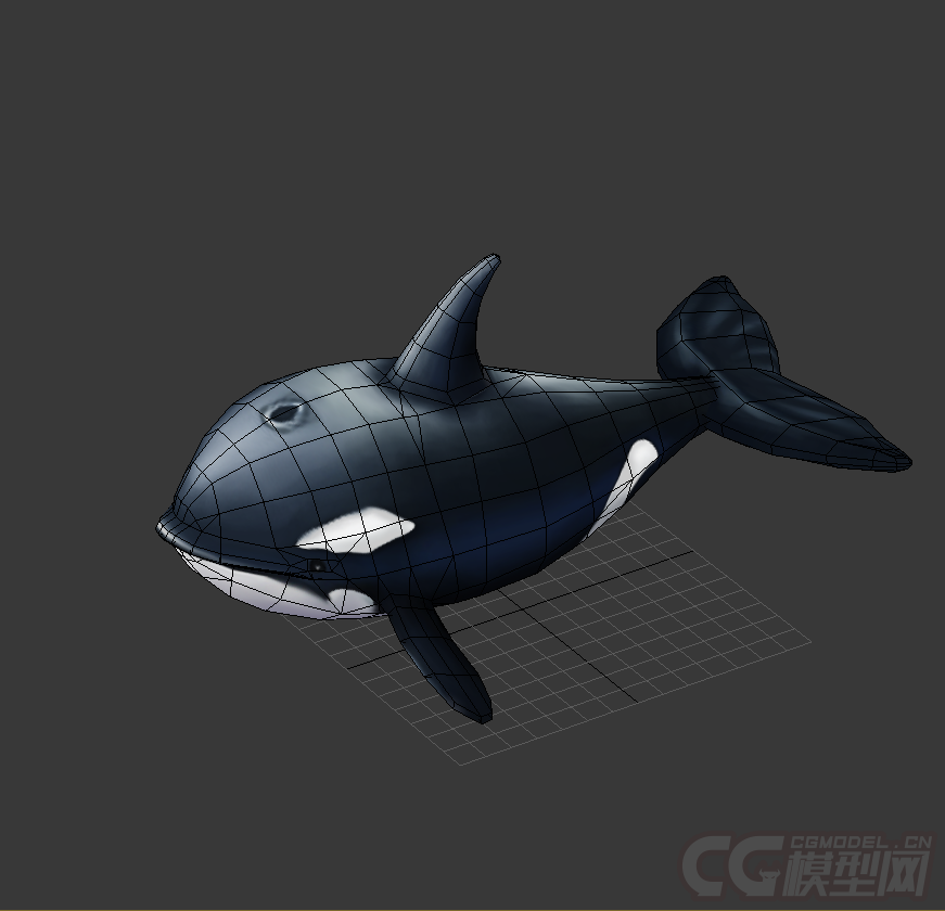 鲸鱼q版,低模免费_哒哒一首歌作品_动物哺乳动物哺乳_cg模型网