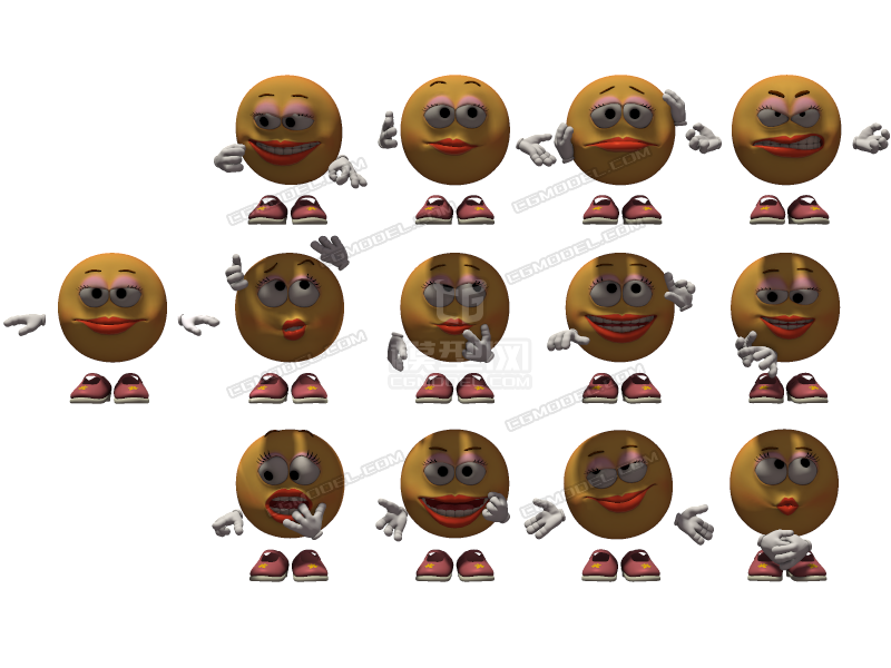 qq面部表情 3dqq表情3d小黄人表情 qq表情3d模型 qq脸部表情包