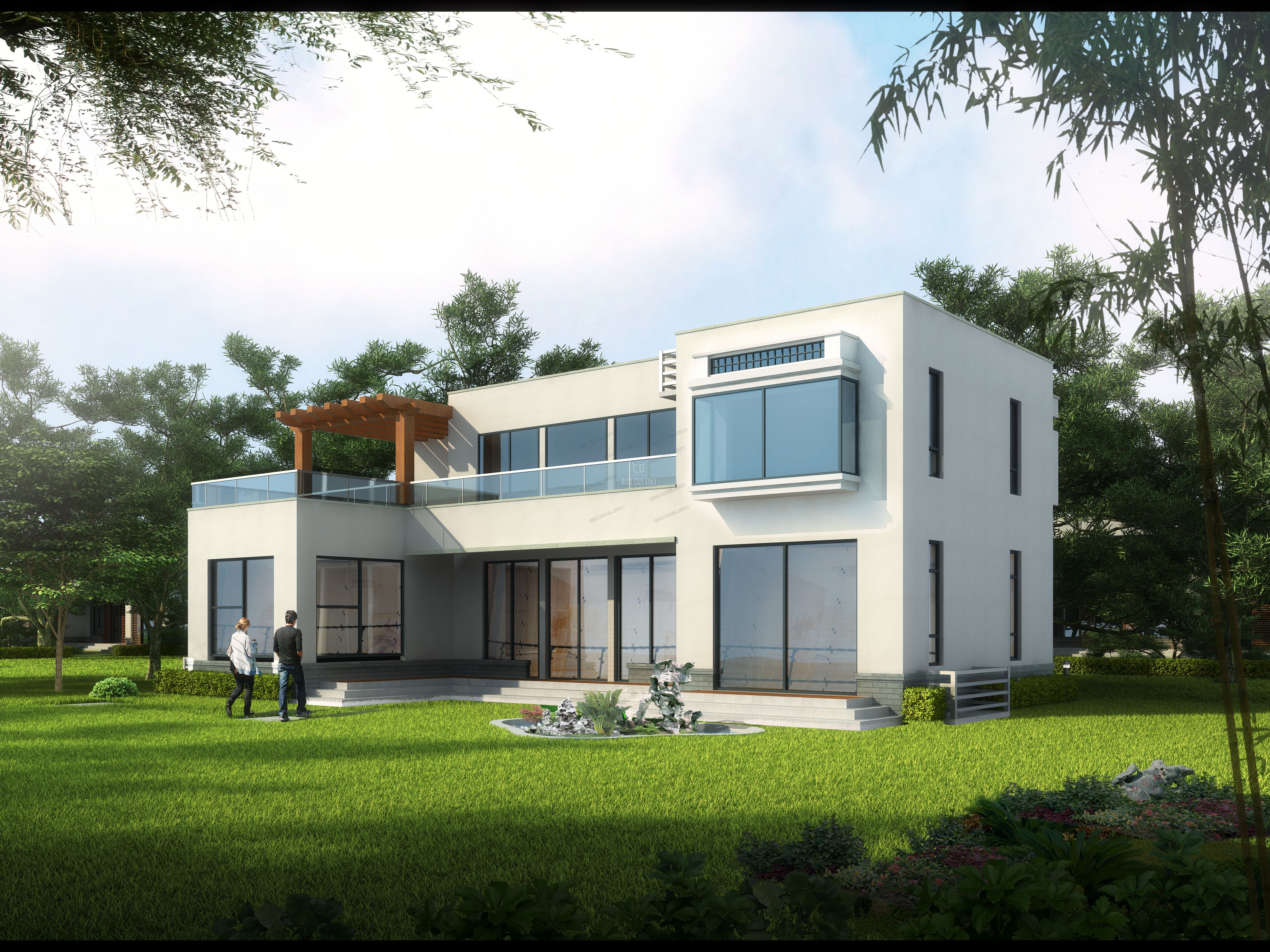 现代别墅两套-现代场景-场景-路遥知马力1987-cg模型网