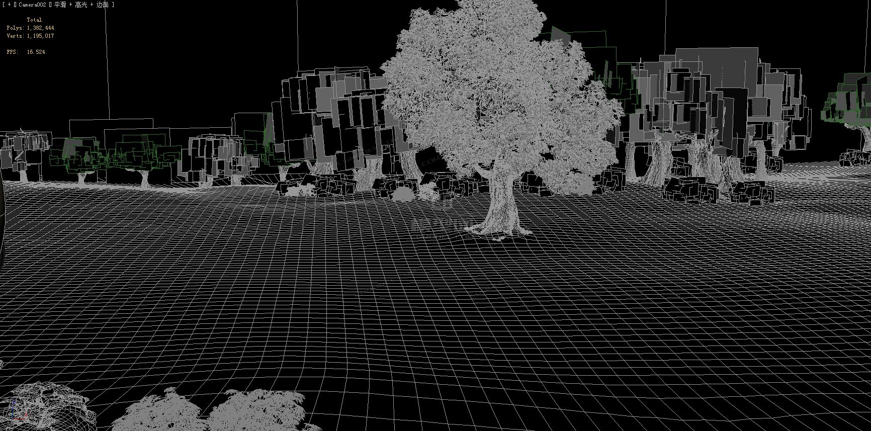 野外树林草地草坪大树场景 灯光材质全模型-自然场景模型库-3ds Max(.max)模型下载-cg模型网