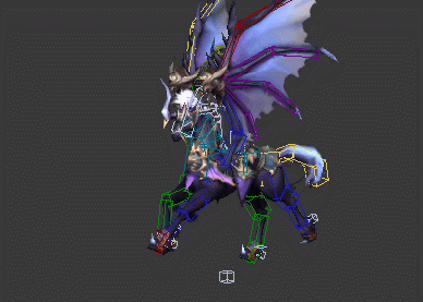 游戏坐骑-恶魔马-独角兽-暗黑天马-飞行坐骑-带绑定