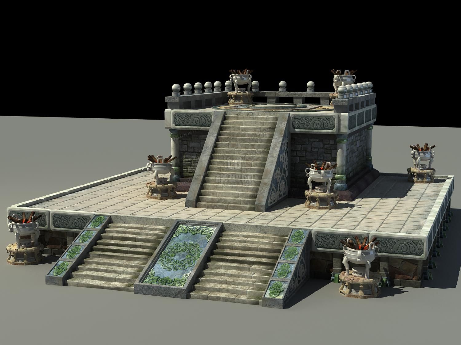 古代祭祀台八卦台模型