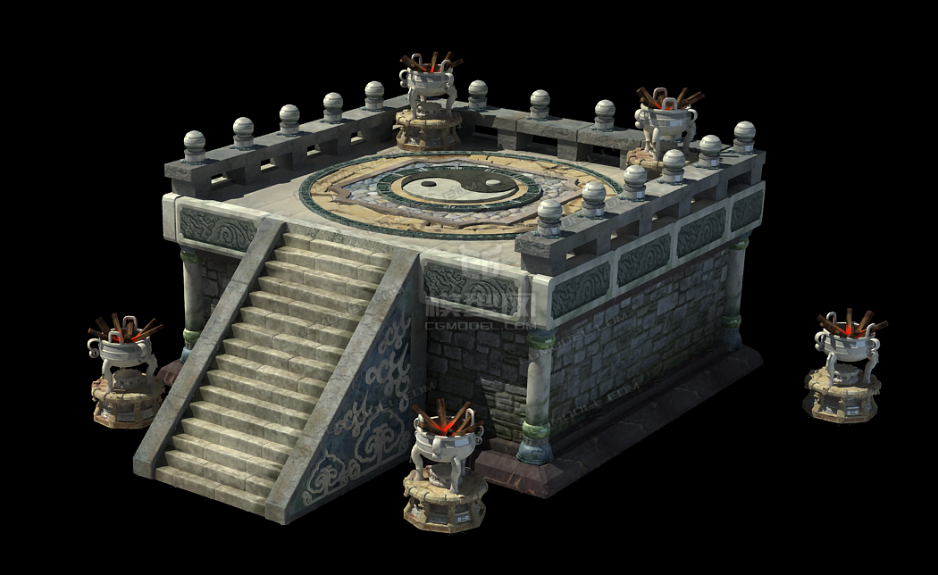 古代祭祀台八卦台模型