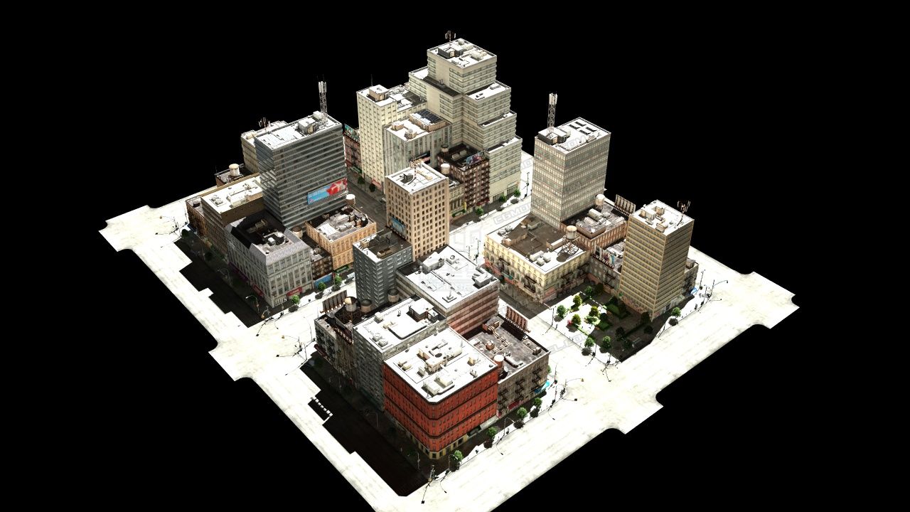 超精细城市街道大场景_建筑者作品_场景自然场景_cg模型网