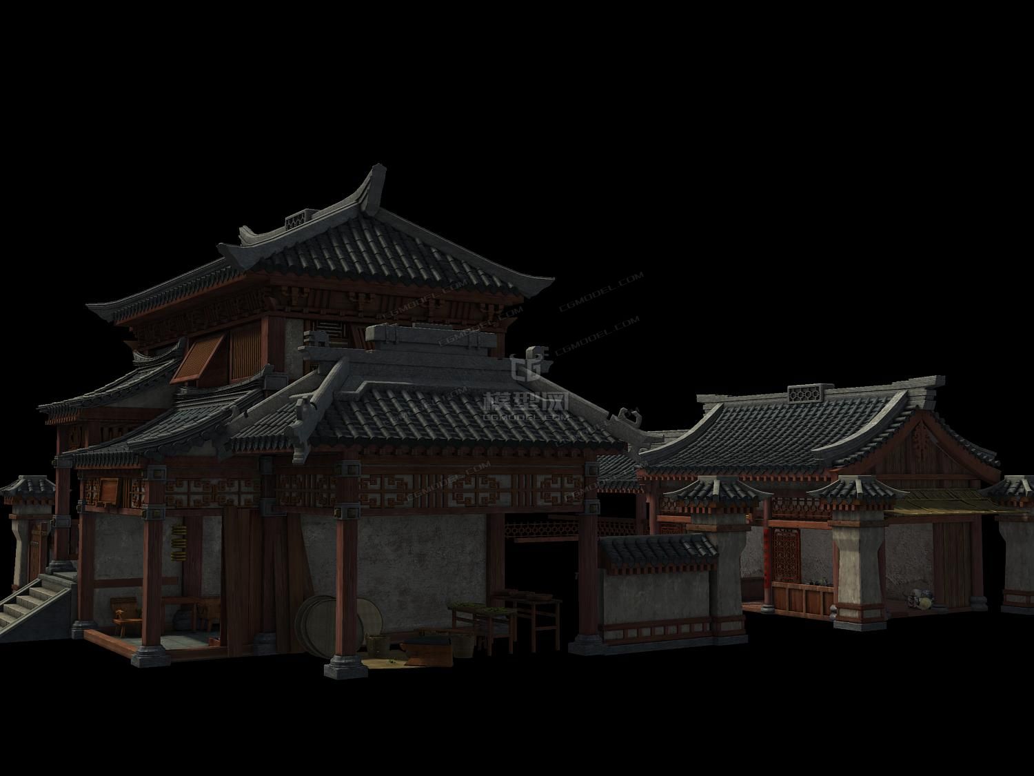 古街 文化街模型-自然场景模型库-模型下载-cg模型网