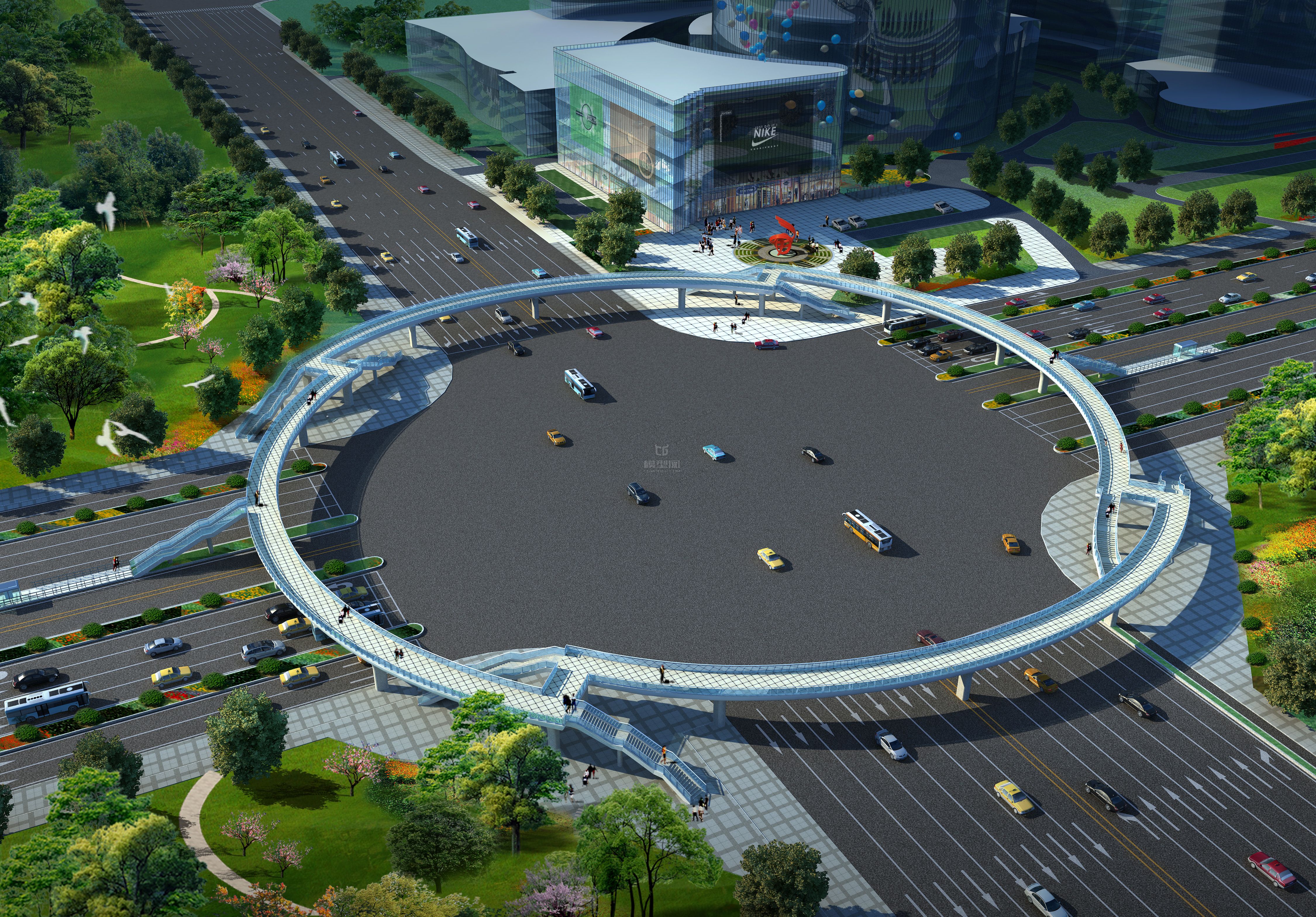 天桥 场景模型 现代场景模型库 模型下载 Cg模型网 