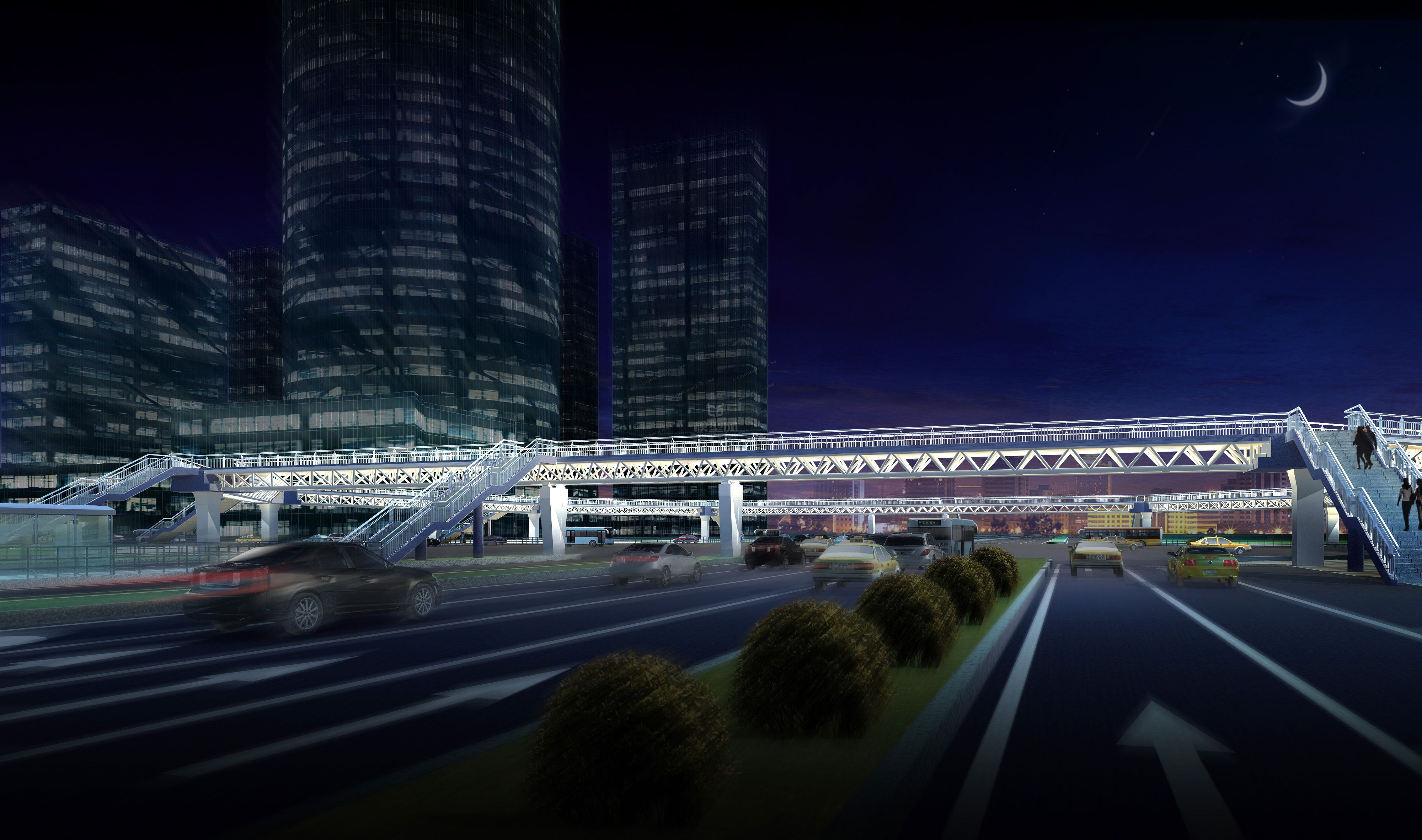 天桥 场景模型 现代场景模型库 模型下载 Cg模型网 