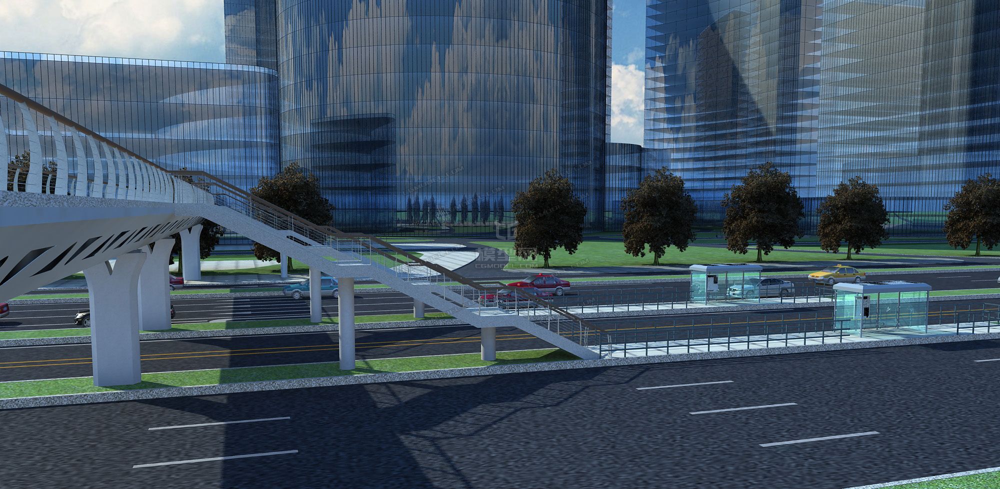 天桥 场景模型 自然场景模型库 模型下载 Cg模型网 