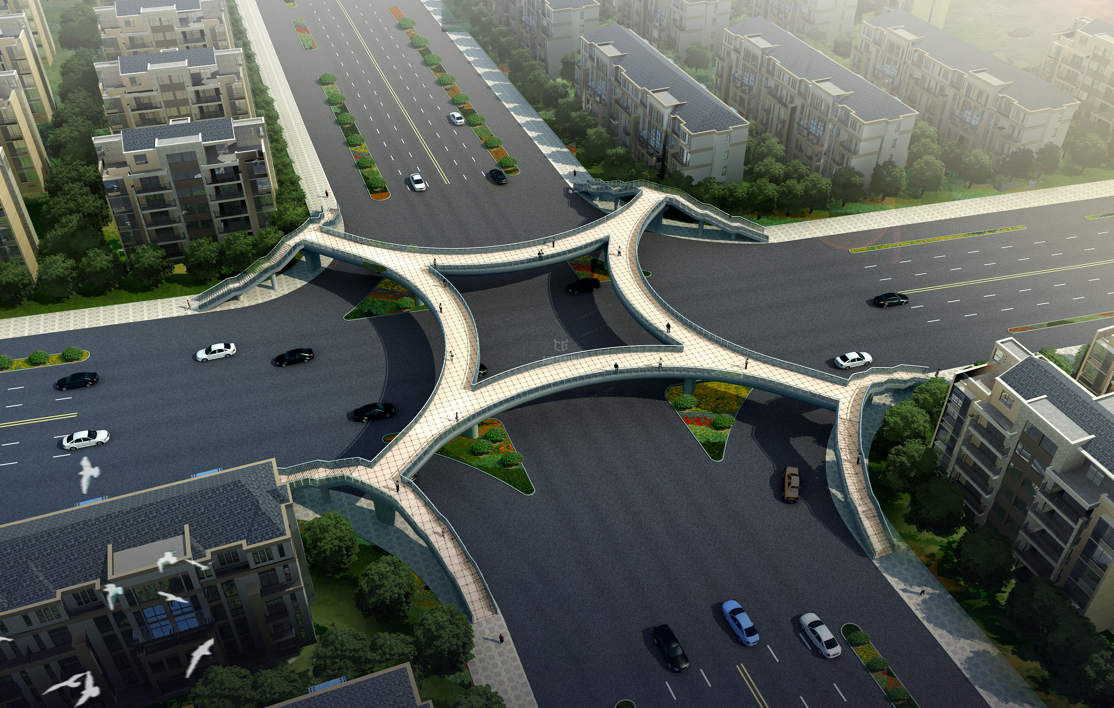 天桥 场景模型 自然场景模型库 模型下载 Cg模型网 