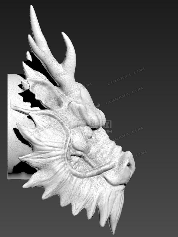 饰-龙头,可以直接用于3d打印_fc工坊作品_雕塑/文物神话雕塑_cg模型网
