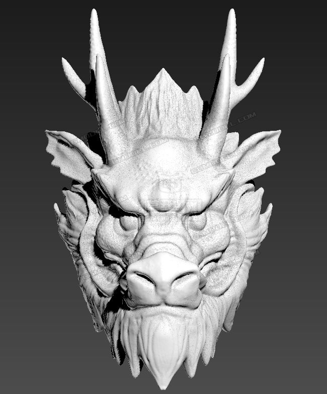 生肖墙饰龙头可以直接用于3d打印