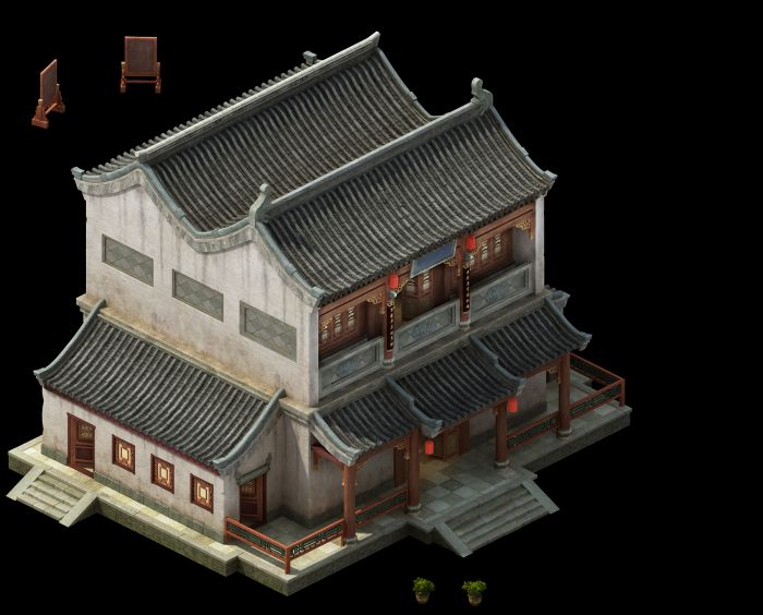 一套古代建筑,当铺,赌坊,饭店,金店,阁楼,酒楼,擂台,等可单独下