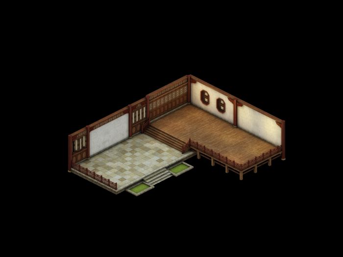 床和室内场景古代床闺房