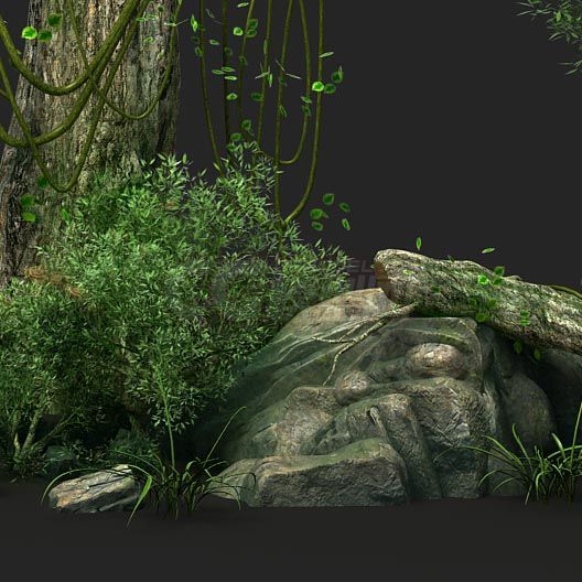 横版森林完整场景绝对超值,源文件,超写实_rockdive作品_场景自然场景