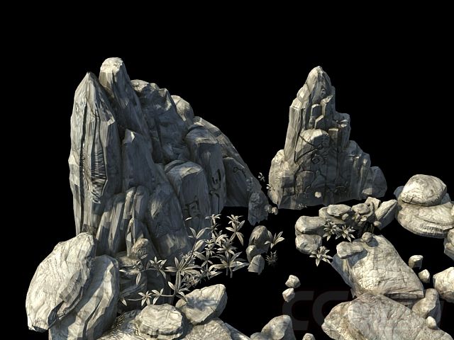 一大波野外山石头,精选高精度模型,高精度的大山石块山峦山岭乱石坡