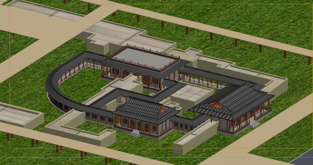 古城 古鎮 龍 水龍 古建 古城廣場 古_model工廠作品_場景古代場景_cg