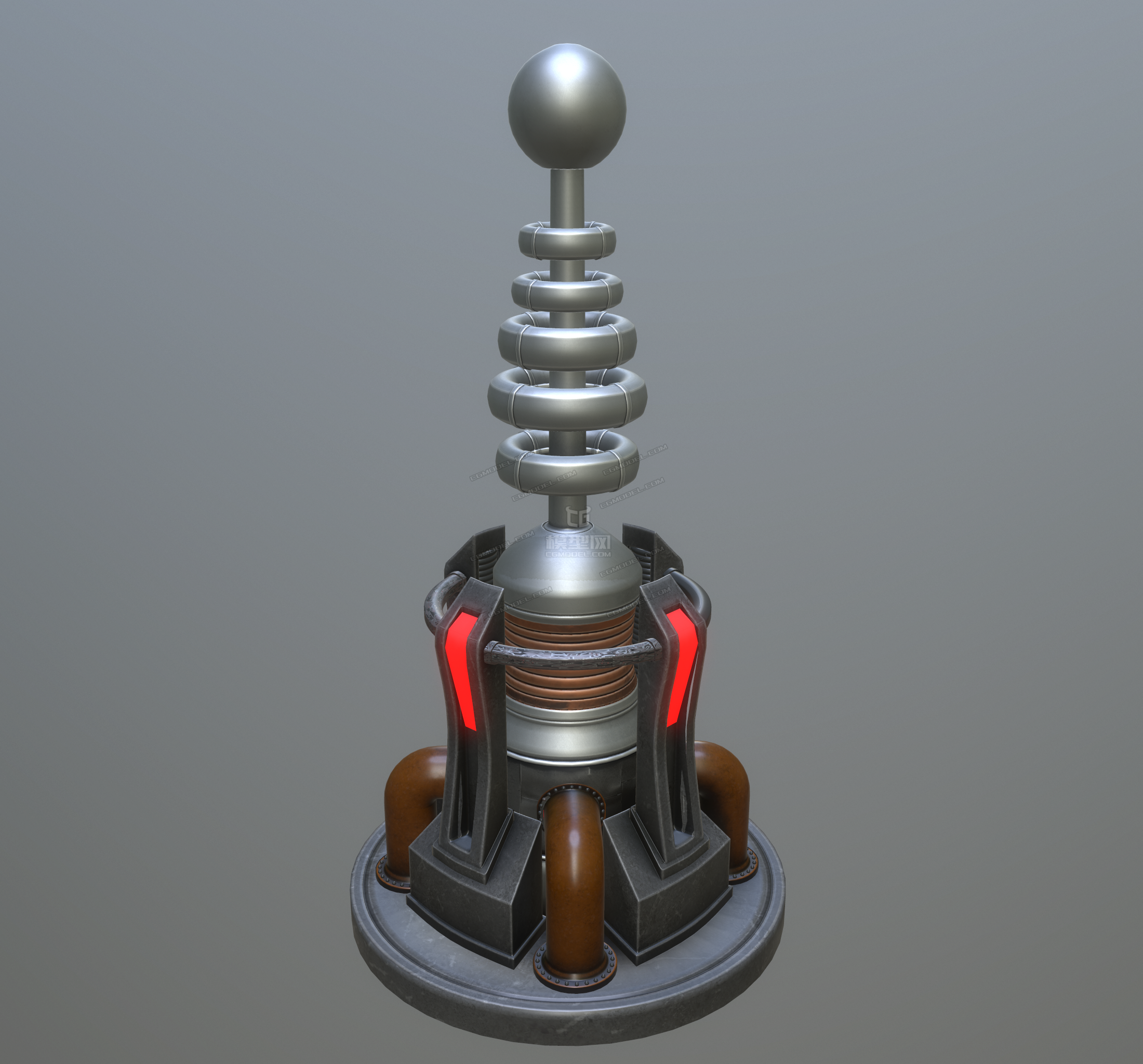 q版卡通风格磁暴线圈特斯拉线圈