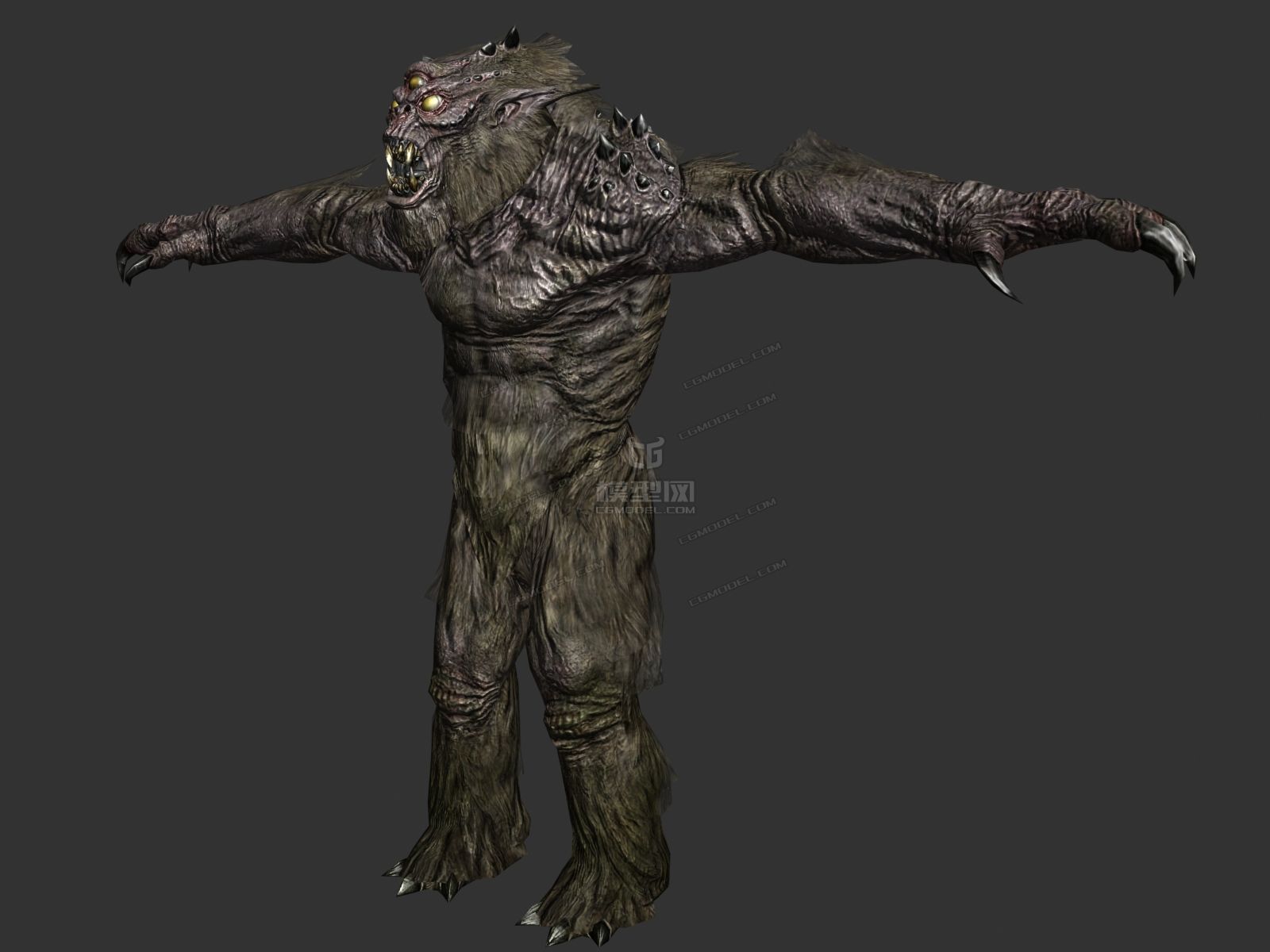 怪物,雪怪,森林怪树怪,max2012版本标准姿态方便蒙皮