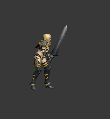 全套动作盔甲女战士女圣骑士双手剑模型