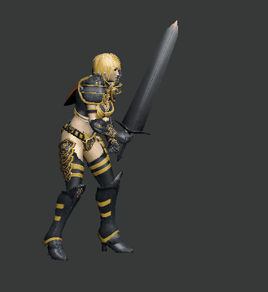 全套动作盔甲女战士女圣骑士双手剑模型