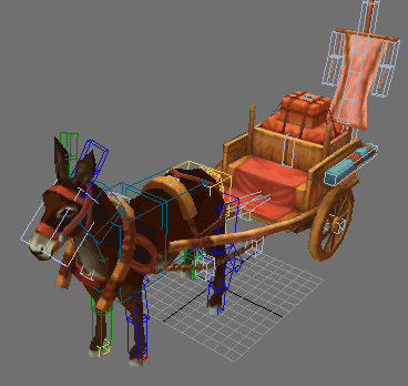 驴车马车模型带动画