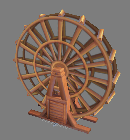 大水车模型带转动动画