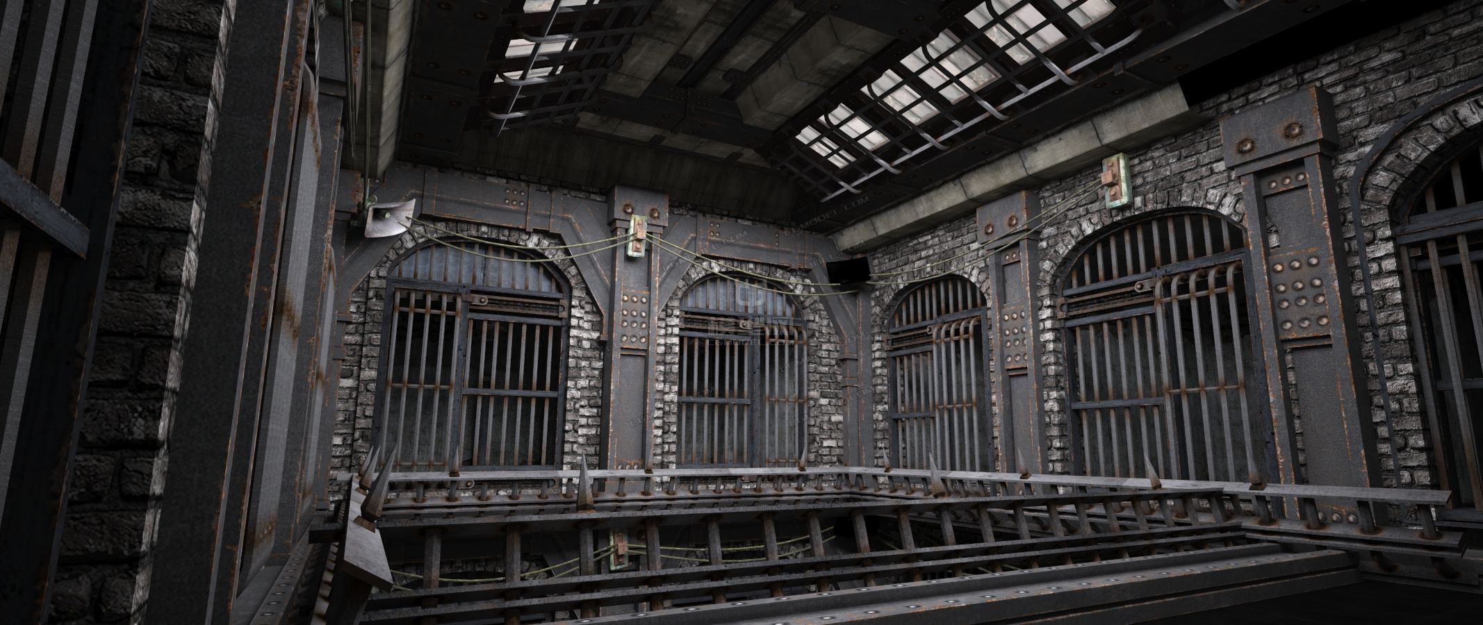 黑暗笼牢建筑3d场景模型