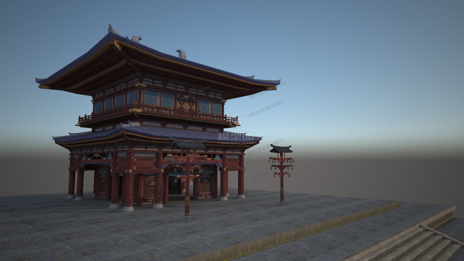 3DSMAX模型中式大型古典建筑模型-古代场景模型库-模型下载-cg模型网