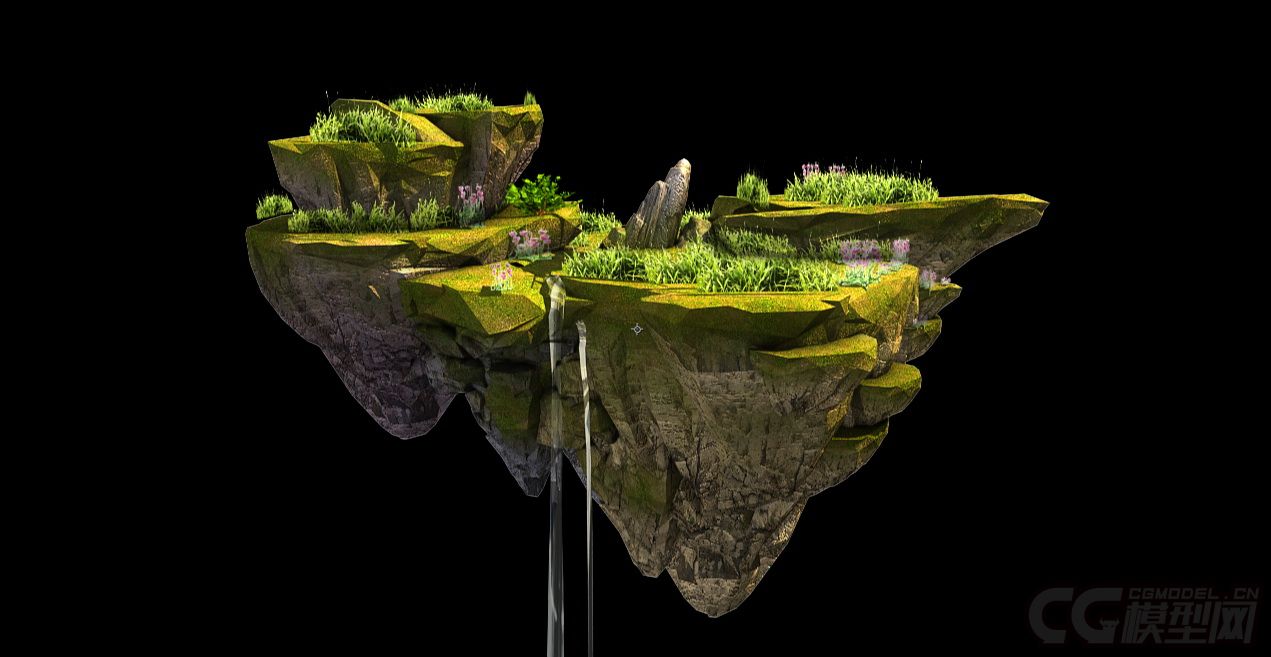 形状不一的几个山体-自然场景-场景-borlee-cg模型网