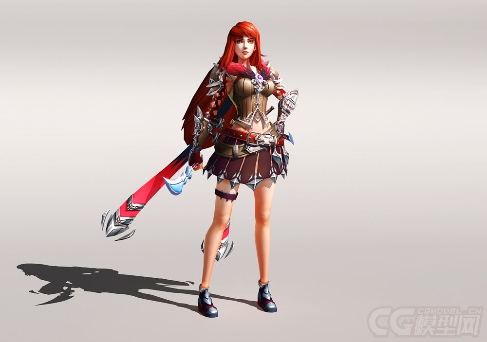 帅气女刺客剑客英雄角色匕首带动画