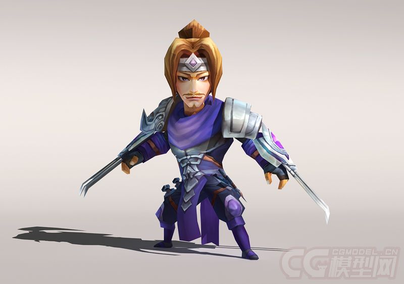 q版三国英雄(张辽 双手爪子带动画)