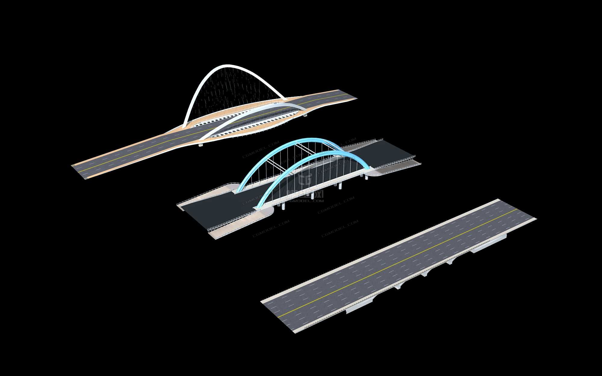 多种现代大桥模型 跨海大桥_10963204作品_场景自然场景_cg模型网