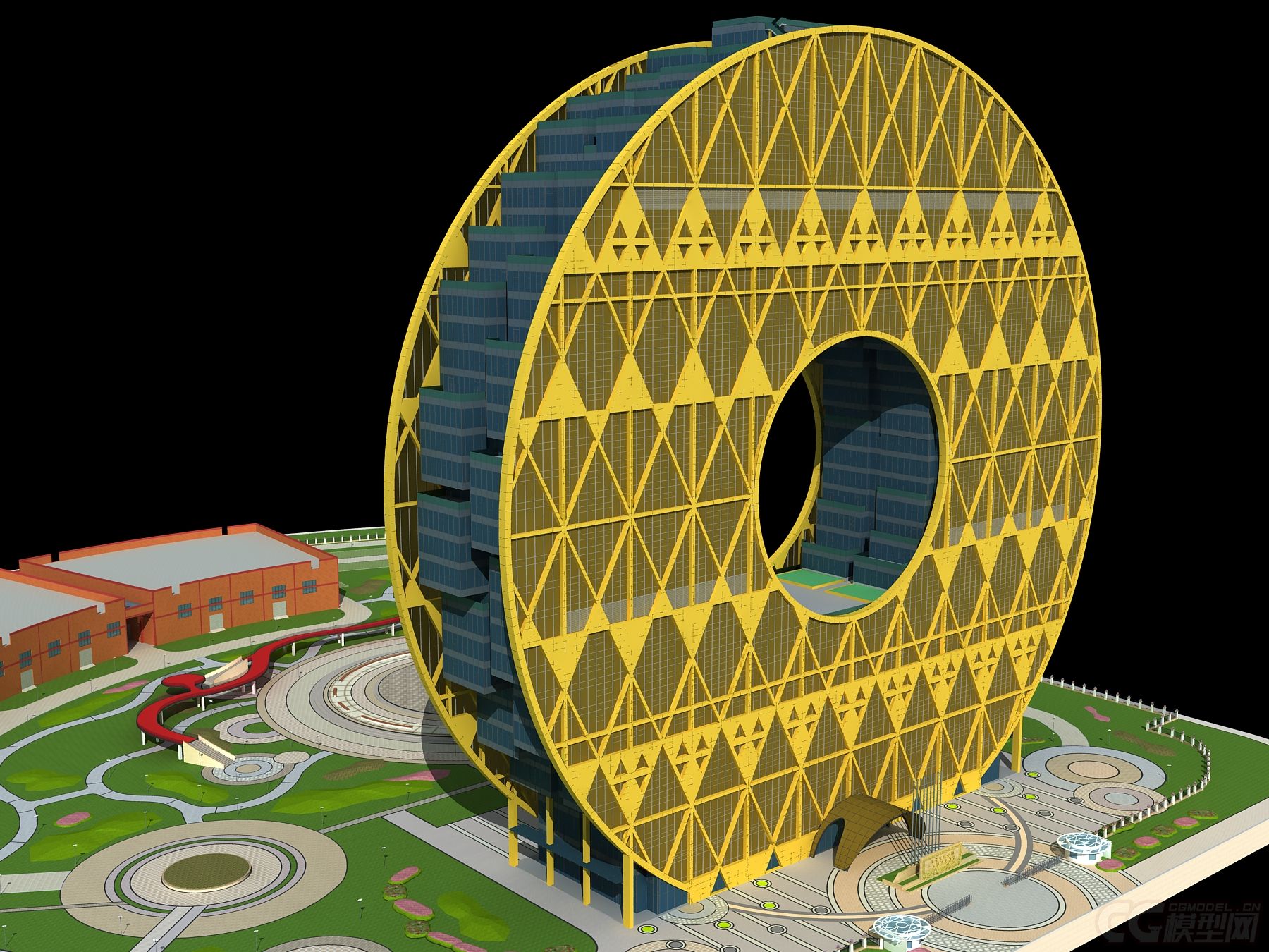 广州圆大厦铜钱大楼