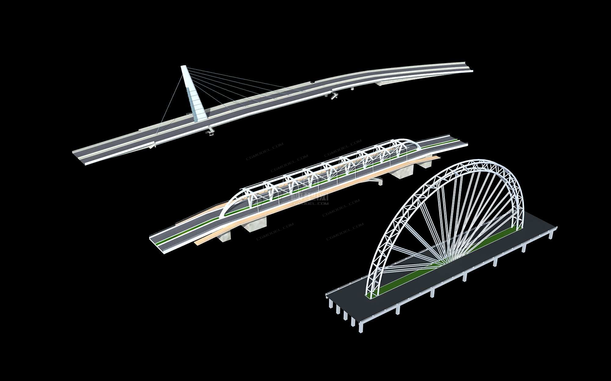 多种现代大桥模型 跨海大桥_10963204作品_场景自然场景_cg模型网