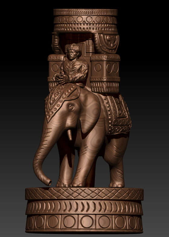 印度骑大象的人的雕像_四相合一作品_雕塑/文物神话雕塑_cg模型网