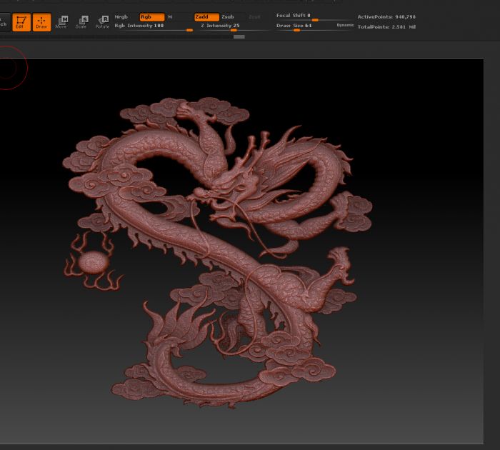 10个zbrush浮雕龙