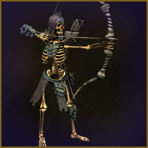 次世代骷髅士兵1——骷髅弓箭手,骷髅武士,全身骨骼骨架,带绑定动画和