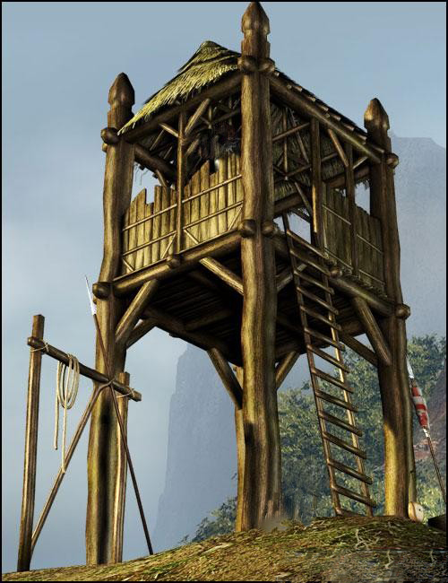 高精度古代瞭望塔哨塔岗楼