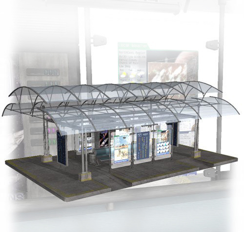 三种现代设计风格车站,未来公共汽车站,前_alai628作品_场景场景部件